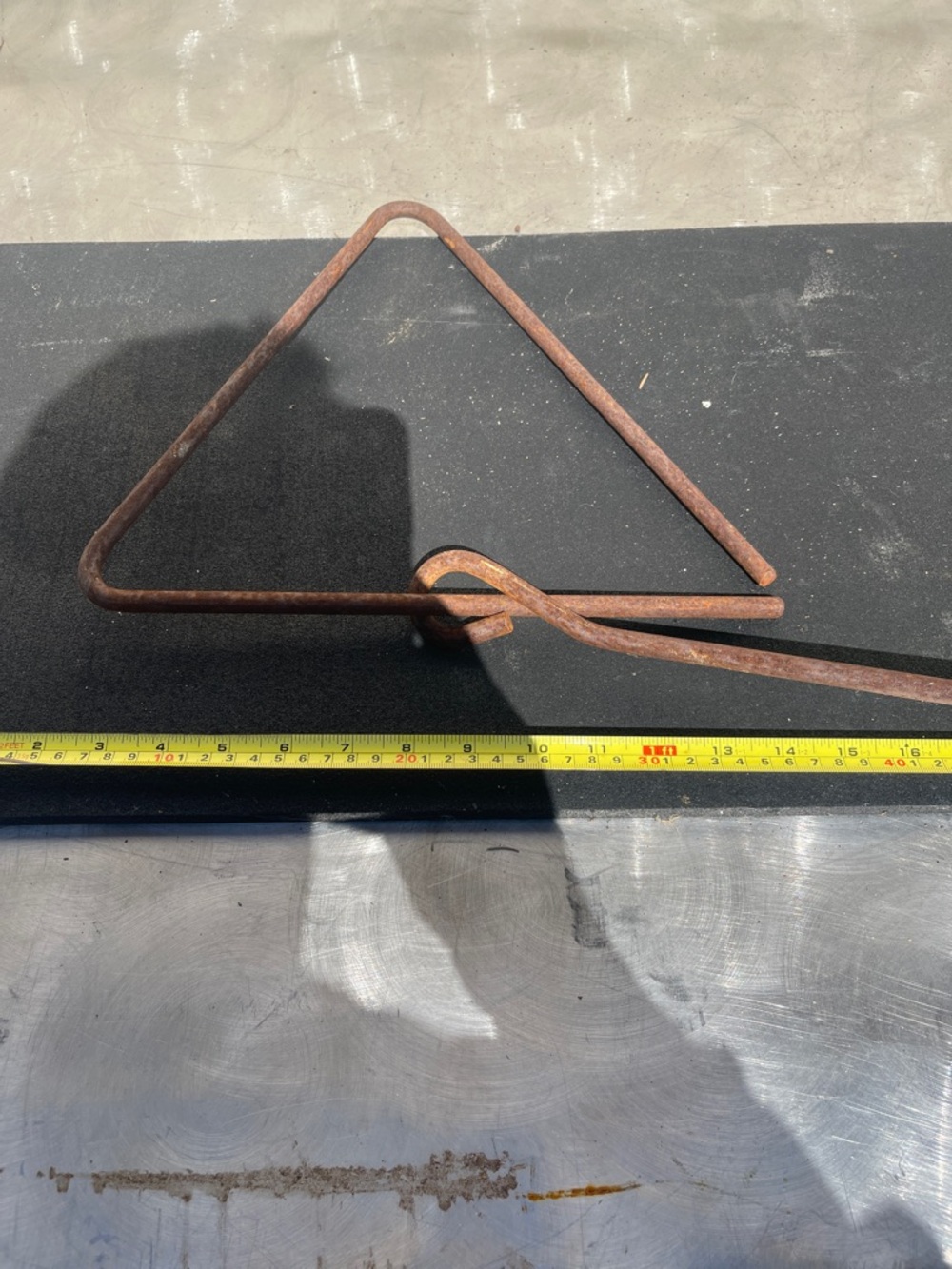 Farm noise maker cowboy Rusty Metal Triangle  - Industrial Decor